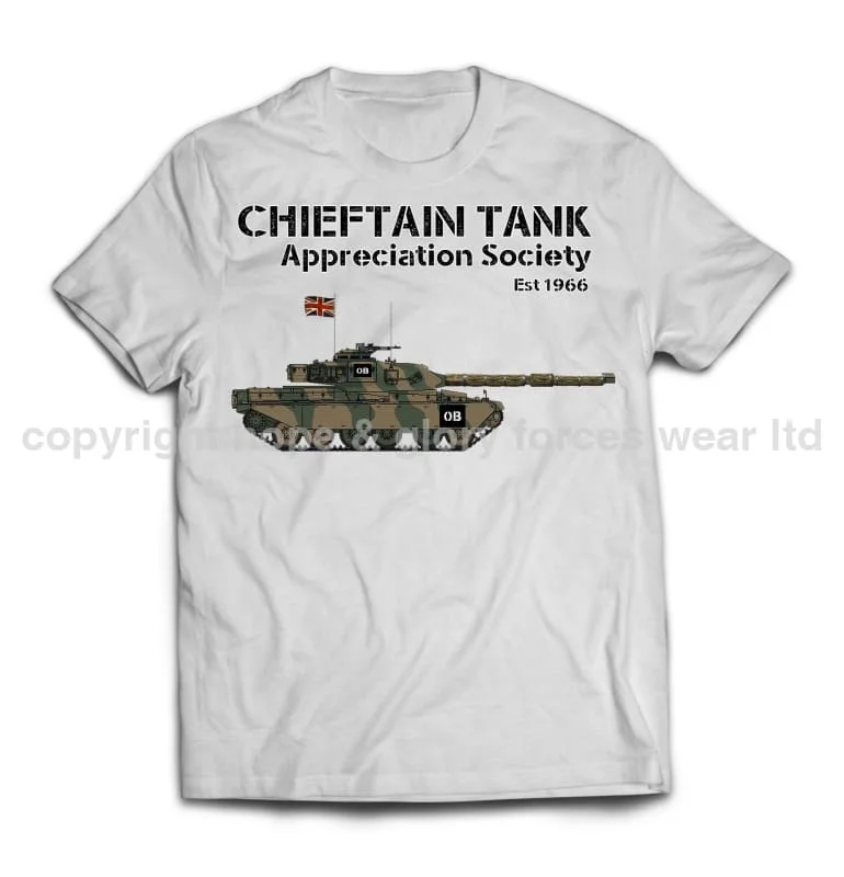 Chieftain Tank Appreciation Society Printed T-Shirt Polka Dot Checkered Tartan