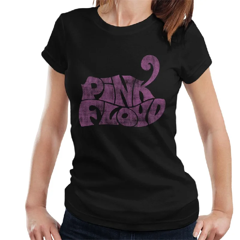 Pink Floyd Classic Logo Women's T-Shirt Beaded Sequined Faux Fur