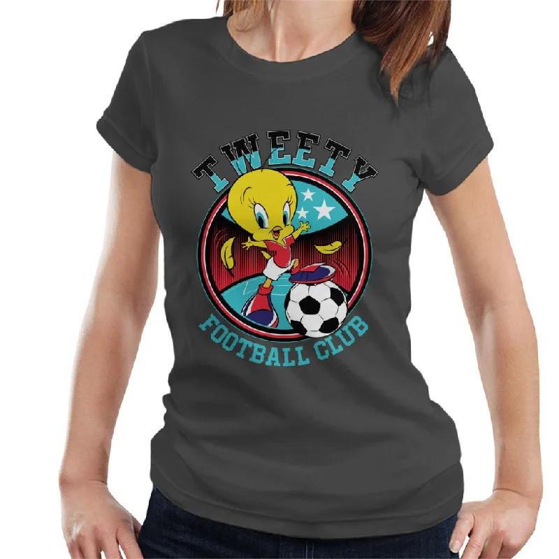 Looney Tunes Football Tweety FC Women's T-Shirt Cashmere Blend Cotton Blend Poly Blend Looney Tunes Football Tweety FC Women's T-Shirt Cashmere Blend Cotton Blend Poly Blend