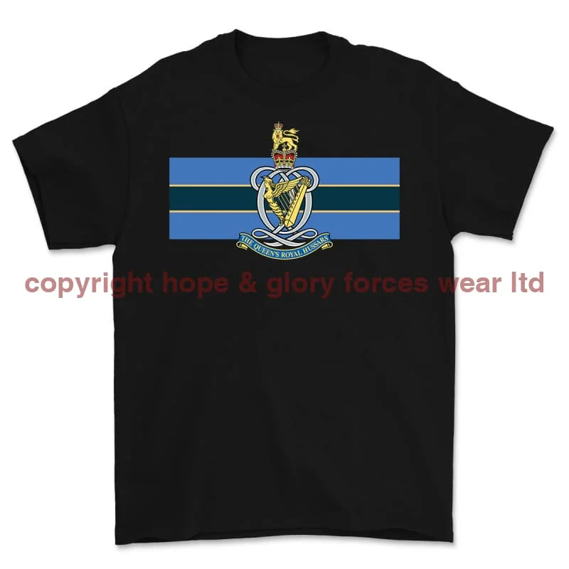 Queen's Royal Hussars Printed T-Shirt Spandex Blend Rayon Blend Denim Blend