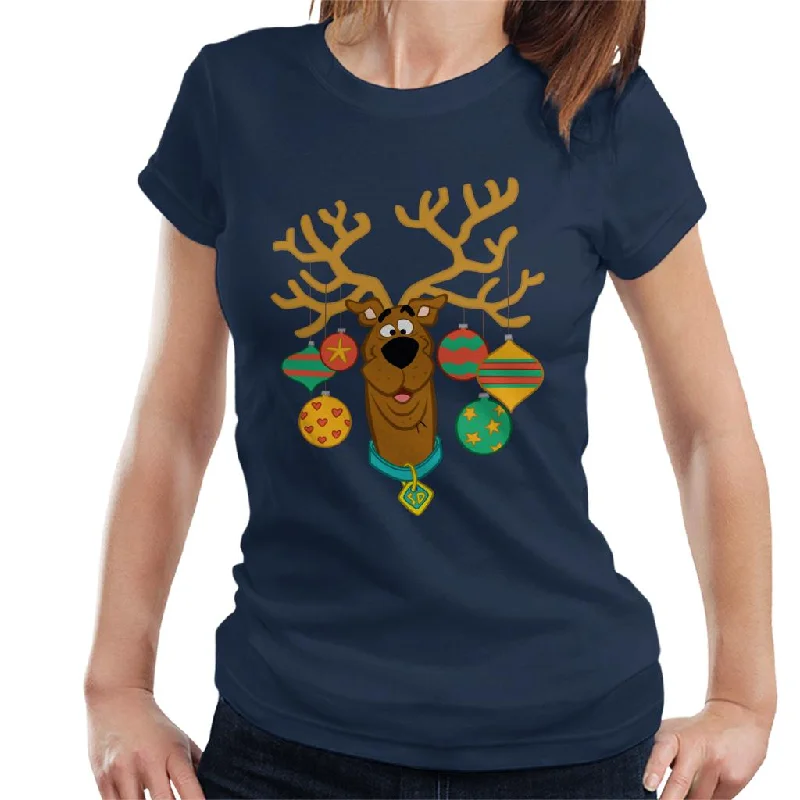 Scooby Doo Christmas Baubles Women's T-Shirt Fleece Nylon Spandex