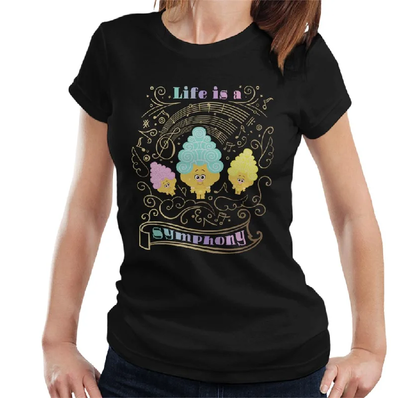 Trolls Classical Trolls Life Is A Symphony Women's T-Shirt Silk Blend Satin Velvet