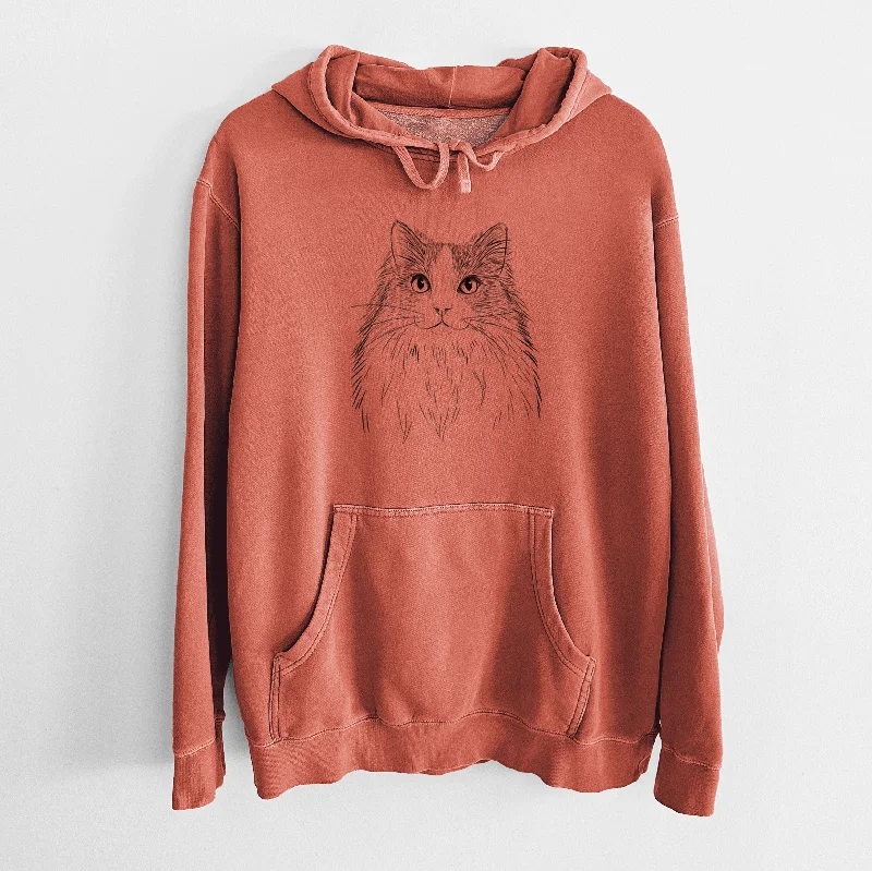 Bare Fiona the Ragdoll Cat - Unisex Pigment Dyed Hoodie Hoodie Sweatshirt Pullover