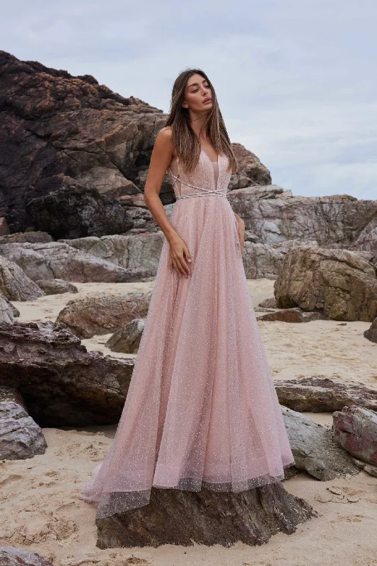 Wattle Glitter Tulle & Crystal Formal Dress – PO947