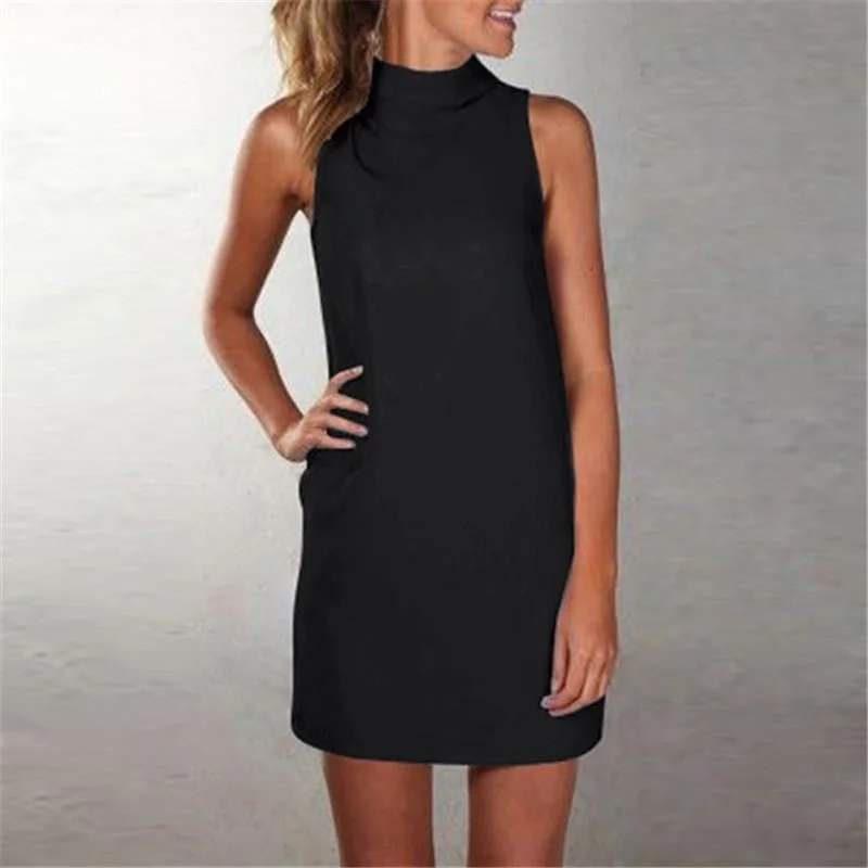 Women Summer Short Dress Casual Sleeveless Loose Party Dresses Oversized Lace Sexy Club