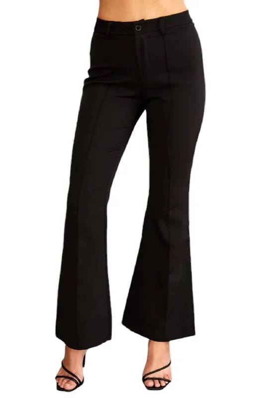 Women's Fae Flared Dress Pants In Black Soft Stretch Leggings