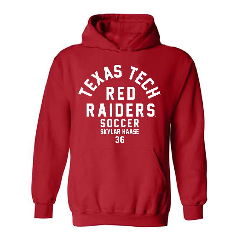 Texas Tech - NCAA Women's Soccer : Skylar Haase - Classic Fashion Shersey Hooded Sweatshirt Hoodie with Earth Tones Natural Calm