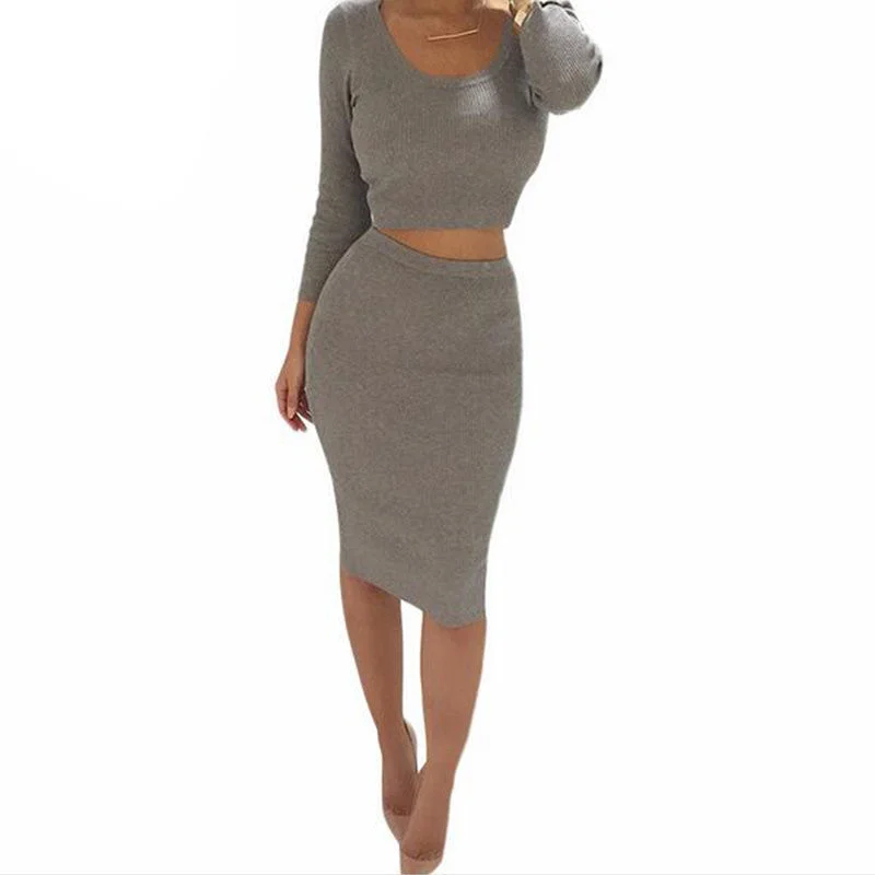 Autumn Winter 2 Piece Set Women Long sleeve party dresses bandage dress women dress Lace Sexy Club