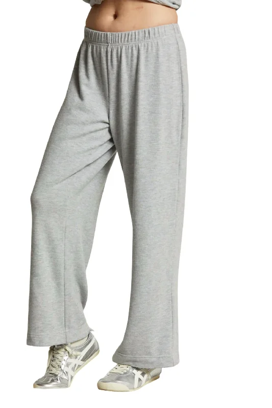 Marcie Jersey Pant In Heather Grey Stylish Slim Trousers