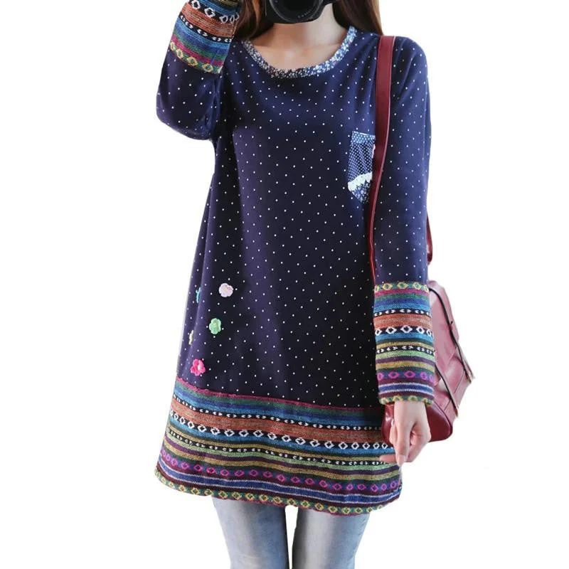 Women Winter Fleece Long Sleeve Dress Plus Size Mori Girl Cute Party Dresses Polka Dot Printed Stereo Flower Stitching vestidos Tunics Sale discount Women Winter Fleece Long Sleeve Dress Plus Size Mori Girl Cute Party Dresses Polka Dot Printed Stereo Flower Stitching vestidos Tunics Sale discount