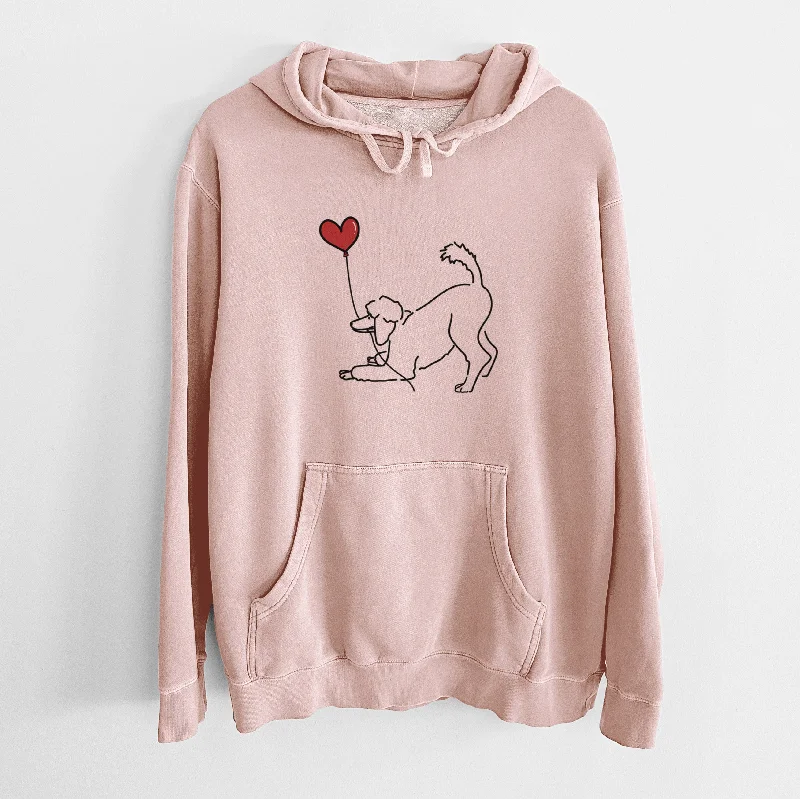 Standard Poodle Heart String - Unisex Pigment Dyed Hoodie Hoodie with Tie-Dye Psychedelic Retro