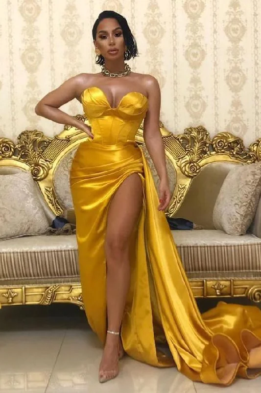 Sexy Sweetheart Long Evening Prom Dresses With Split Online