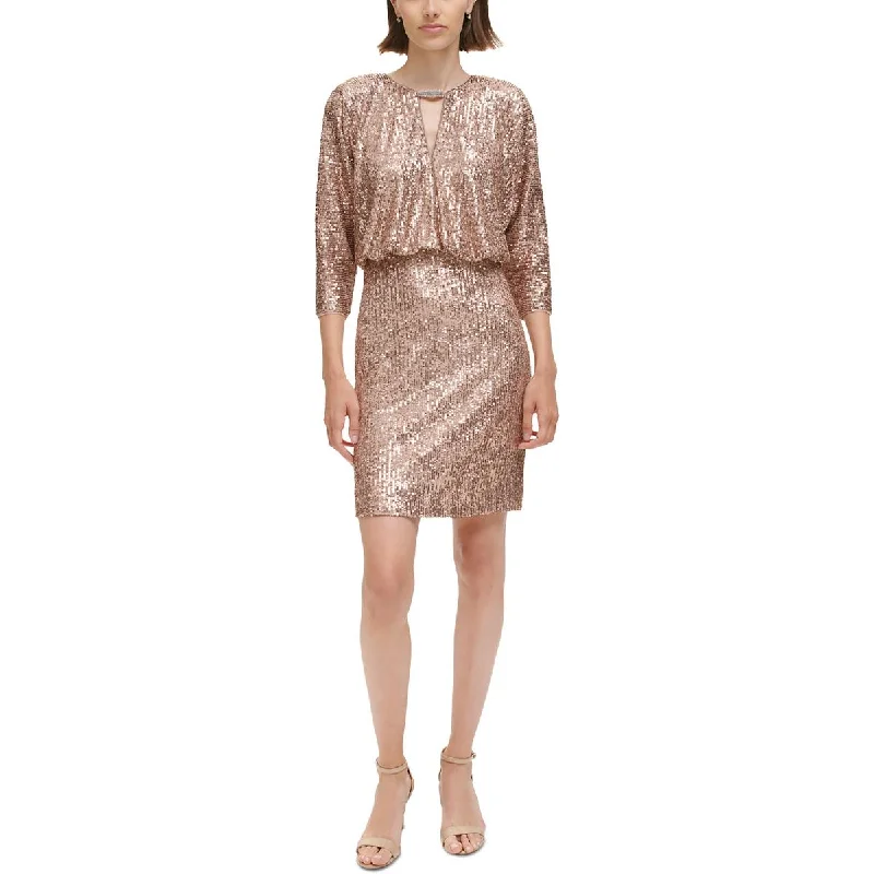 Womens Sequined Mini Cocktail And Party Dress Tunics Business professional