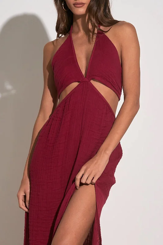 Elan Cut Out Dress in Red