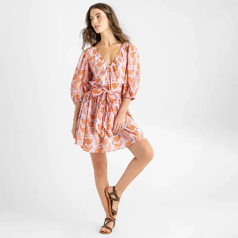 Esperanza Dress- Purple Gilded Floral Tunics Polka dots