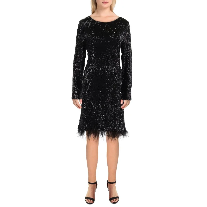 Womens Sequined Fringe Cocktail And Party Dress Tunics Chinos classic