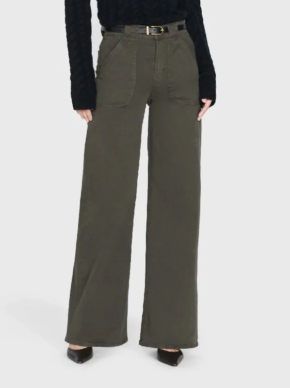 Modern Pocket Pants In Rich Military Relaxed Casual Leggings