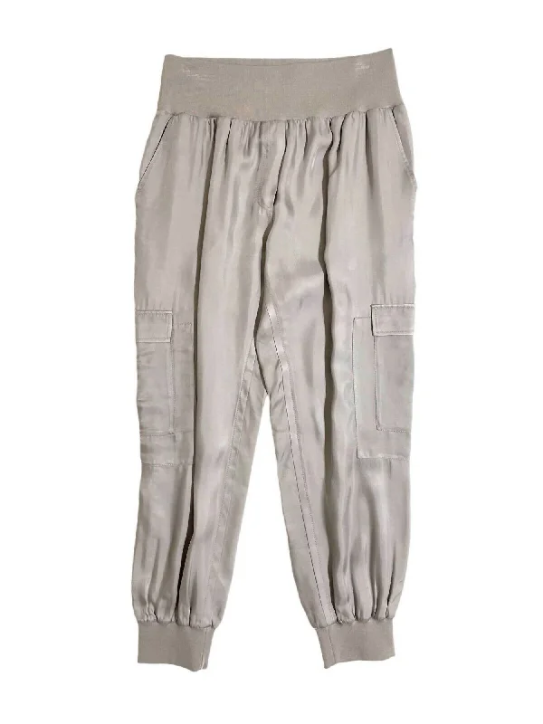 Women's Giles Cupro Jogger Pants In Gray Classic Stretch Pants