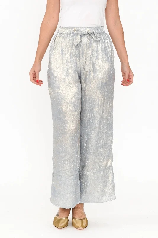 Astrid Champagne Drawstring Pants Classic Cropped Pants
