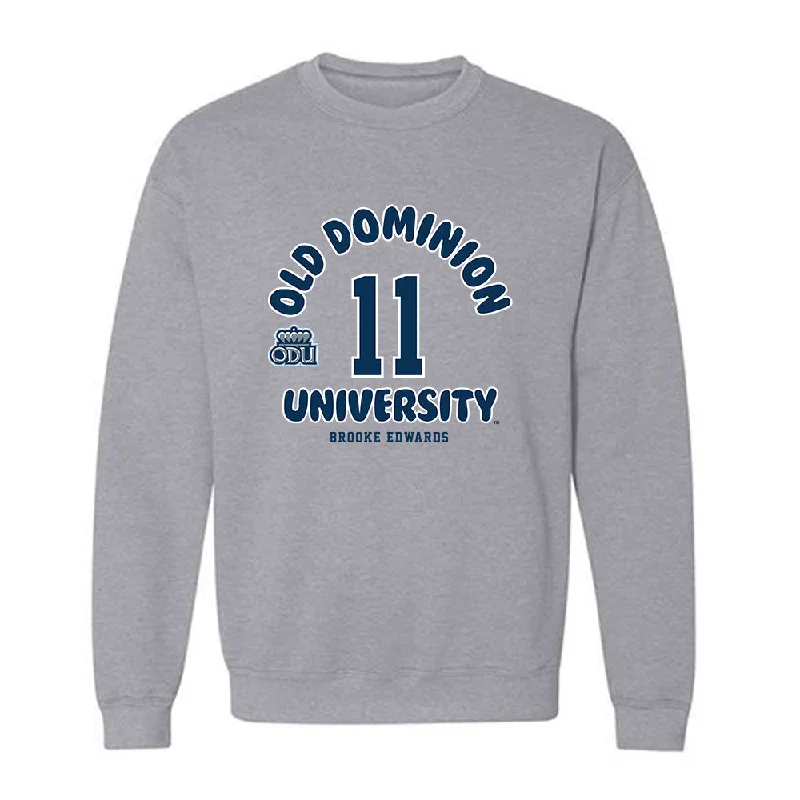 Old Dominion - NCAA Women's Soccer : Brooke Edwards - Fashion Shersey Crewneck Sweatshirt Hoodie with Turtle Neck Cozy Winter