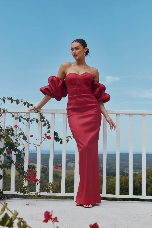 Vivienne Puff Sleeve Evening Dress – PO2303