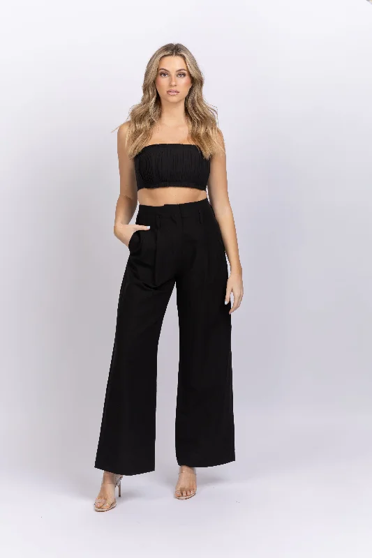 Ulla Johnson Pascale Pant in Noir Comfy Zip-Up Pants