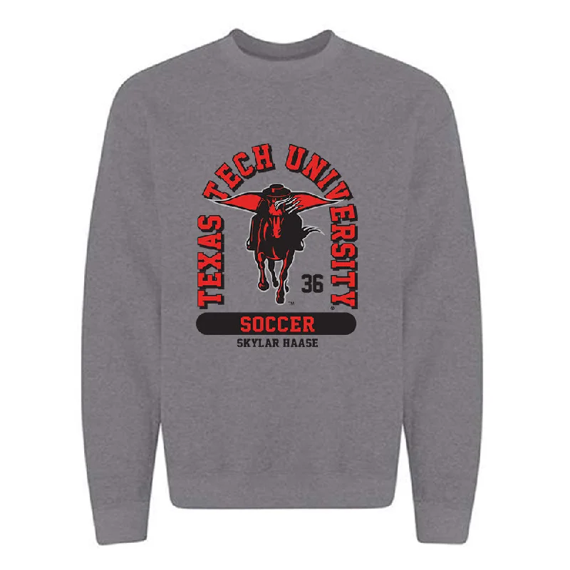 Texas Tech - NCAA Women's Soccer : Skylar Haase - Classic Fashion Shersey Crewneck Sweatshirt Hoodie with Frayed Bohemian Relaxed