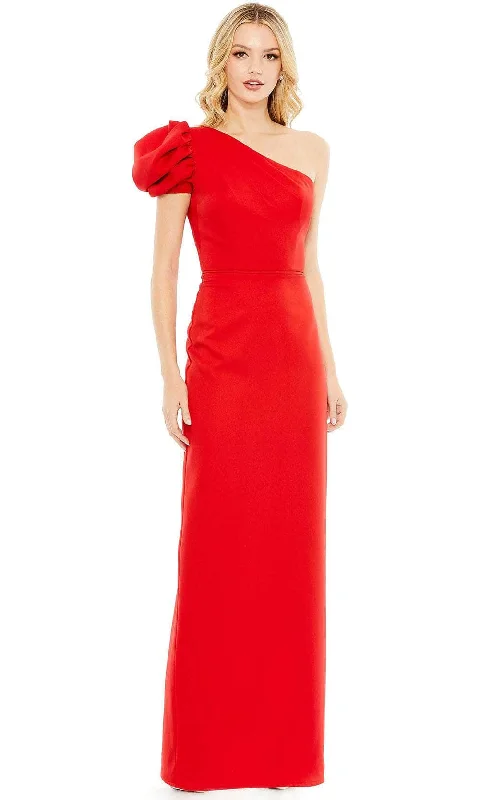 Ieena Duggal 49630 - Asymmetrical Ruffled Sleeve Dress Turtleneck Neckline Stylish