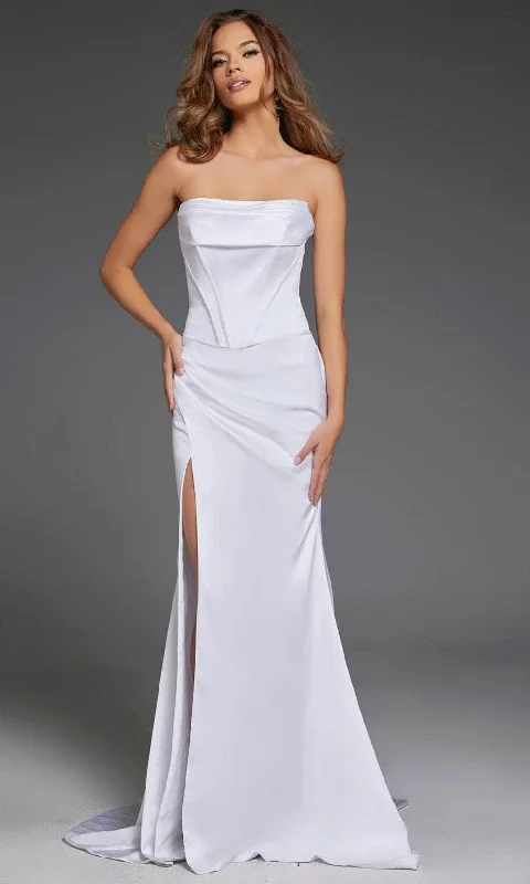 Jovani 42355 - Strapless Satin Prom Dress Tunics Chic fashionable