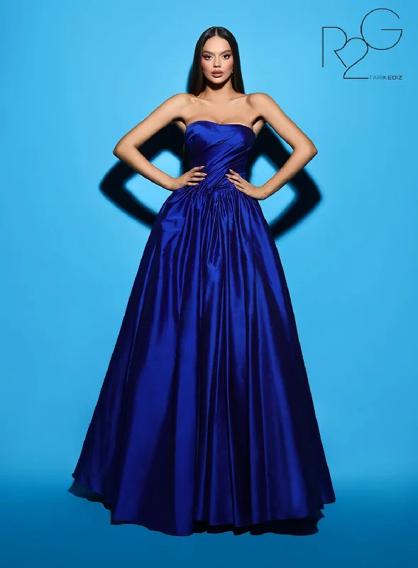 Tarik Ediz 53011 Strapless Tafetta Ball Gown Evening Dress