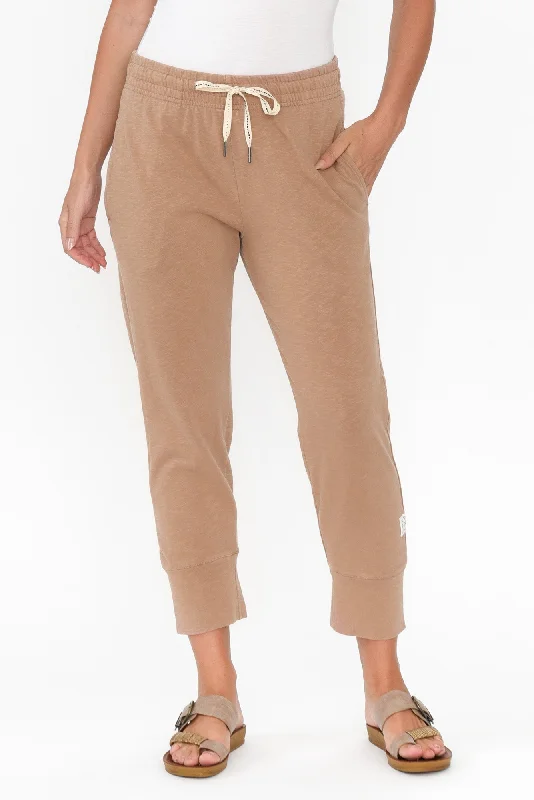 Fundamental Brunch Mocha Cotton Pants Elegant Wool Trousers