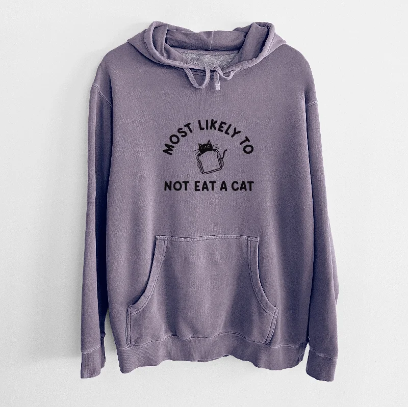 Most Likely to Not Eat a Cat - Unisex Pigment Dyed Hoodie Hoodie with Gradient Ombre Colorful