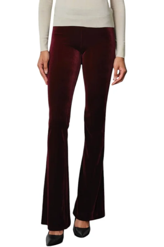 Bellini Velvet Pants In Burgundy Elegant Silk Pants
