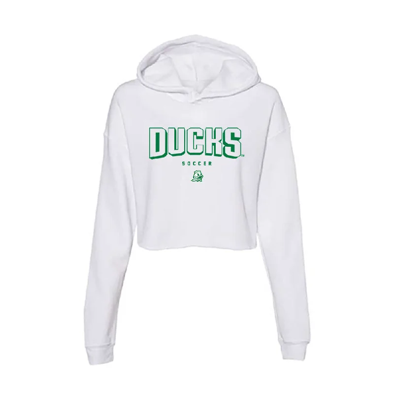 Oregon - NCAA Women's Soccer : Kiley Fehrenbacher - Women's Crop Fleece Hoodie Hoodie with Ribbed Hem Stretchable Secure