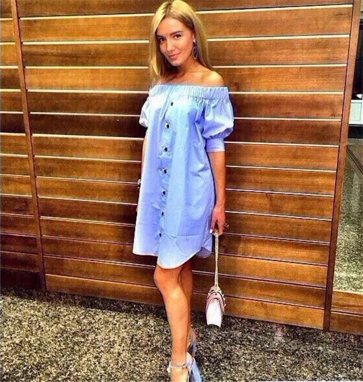 Off Shoulder Party Dresses Yellow blue pink Casual Beach Dress Plus Size Bodycon Fitted Nightout