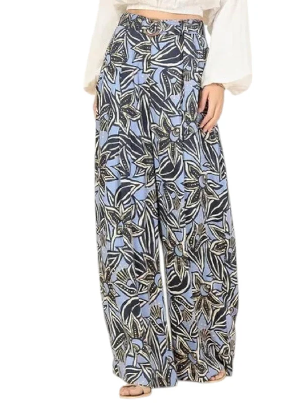 Sinatra Pants In Martina Harbor Elegant Silk Pants