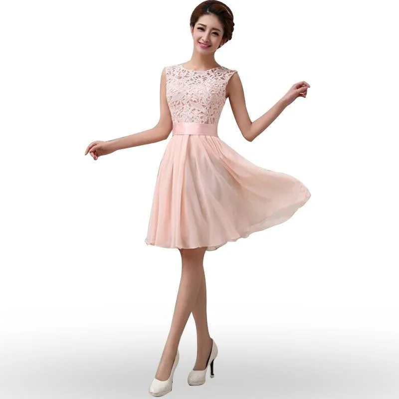 Women Summer Style Dress Sleeveless Elegant Lace Chiffon Princess Knee Length Party Dresses Tunics Practical durable Women Summer Style Dress Sleeveless Elegant Lace Chiffon Princess Knee Length Party Dresses Tunics Practical durable