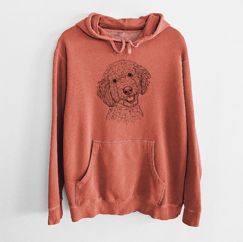 Bare Gizmo the Goldendoodle - Unisex Pigment Dyed Hoodie Hoodie with Camouflage Military Edgy