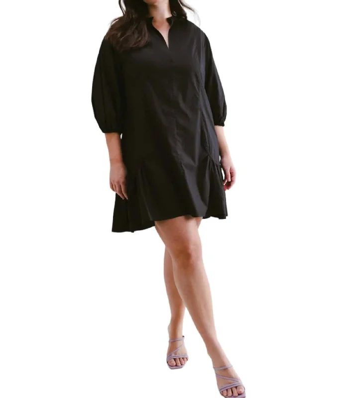 Garden Party Dress In Black Off-the-shoulder Bohemian Festive