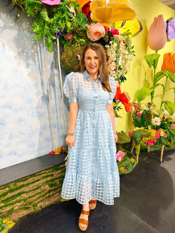 Francesca Dress in Powder Blue Tunics Denim casual