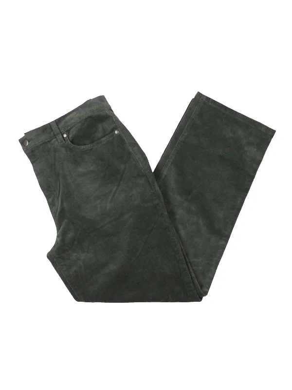 Womens Corduroy High Waist Ankle Pants Relaxed Casual Leggings