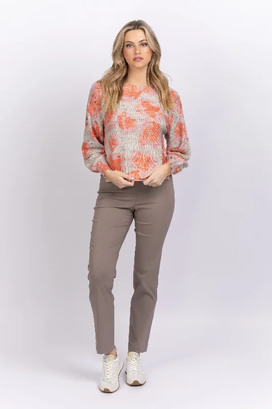 Nic+Zoe WONDERSTRETCH POCKET STRAIGHT LEG PANT Shitake Modern Bootcut Pants