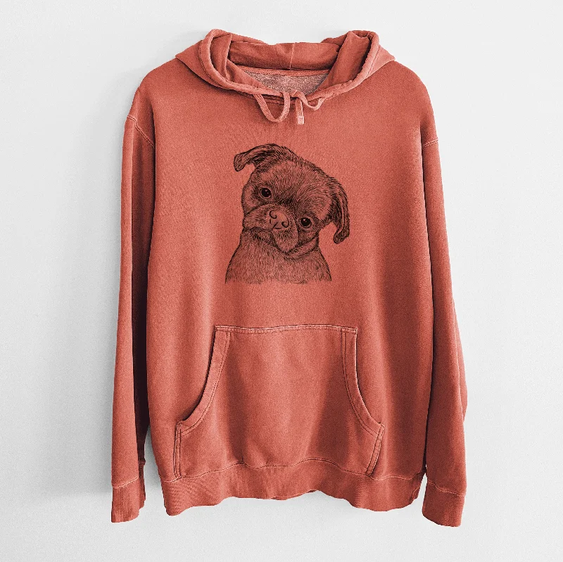Bare Koko the Shih Tzu - Unisex Pigment Dyed Hoodie Hoodie with Batwing Sleeves Loose Dramatic