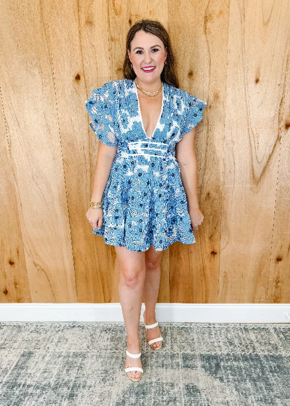 Jacey Dress in Blue Lagoon Boatneck Modish Everyday