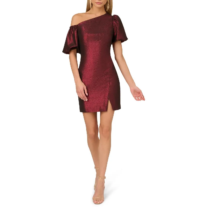 Womens Metallic Jacquard Cocktail And Party Dress Turtleneck Warm Winter
