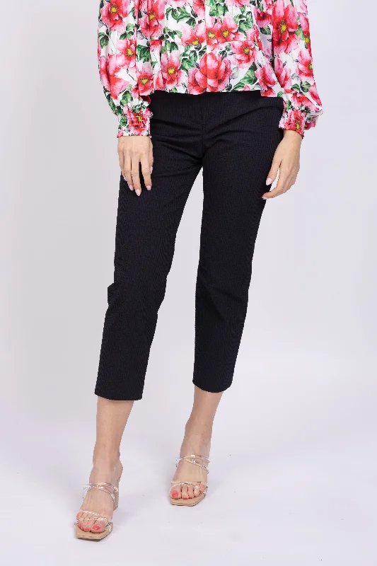 Theory Treeca Cropped Seersucker Pants Navy Comfortable Jogger Trousers