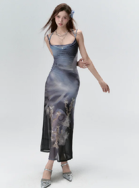 Prism Design Mesh Slim Cami Soul Dress VIA0080