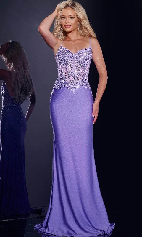 Jovani 42221 - Embroidered V-Neck Prom Dress Tunics Winter warm