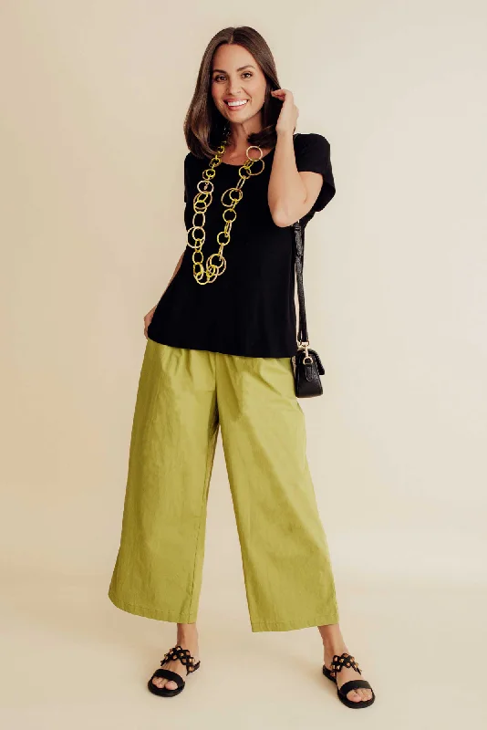 Sevilla Green Wide Leg Cotton Pants Fashionable Jogger Pants