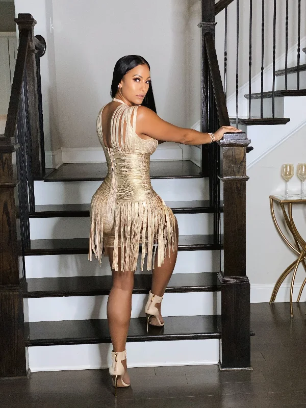 Golden Gurl Bandage Dress
